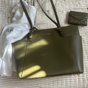 Like New Olive Green Michael Kors Set with Duster